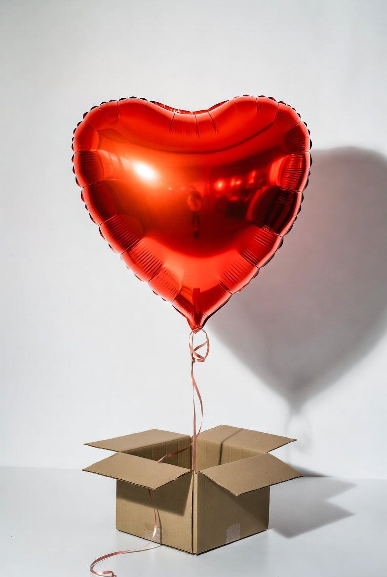 Balon z helem w kształcie serca XL (czerwony)