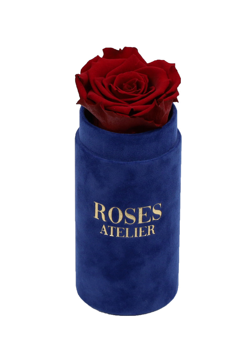 Mini Flower Box z Bordową Wieczną Różą (beżowe pudełko)