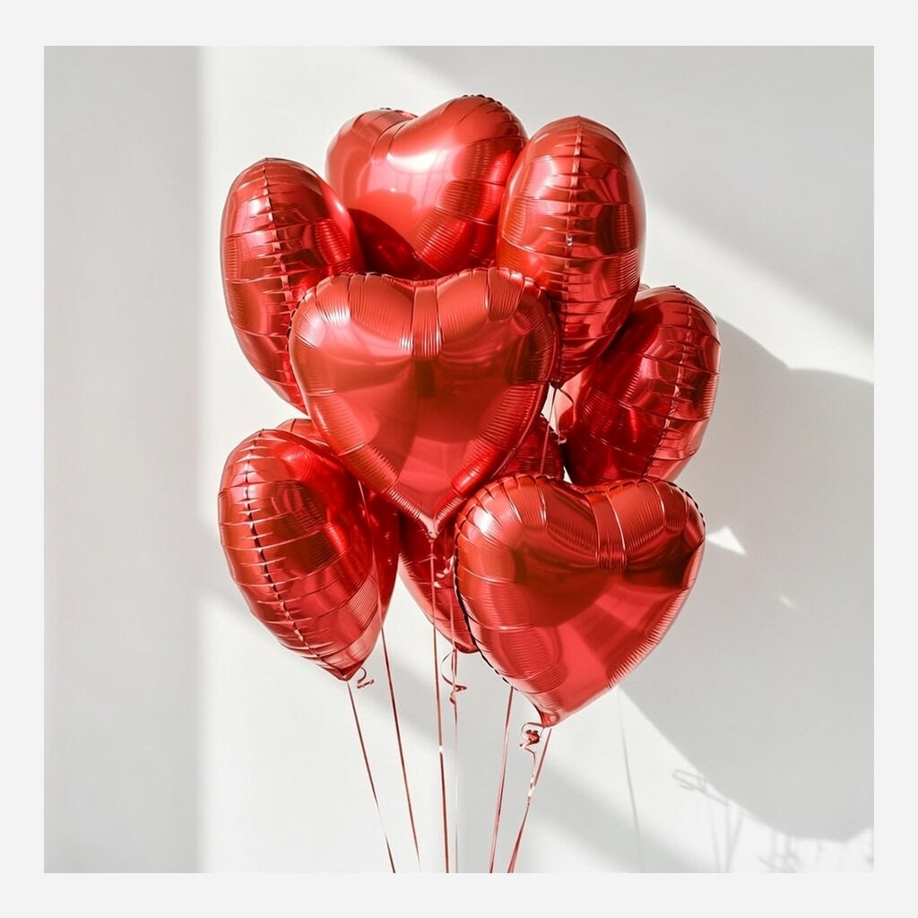 Balony z helem foliowe w kształcie serca