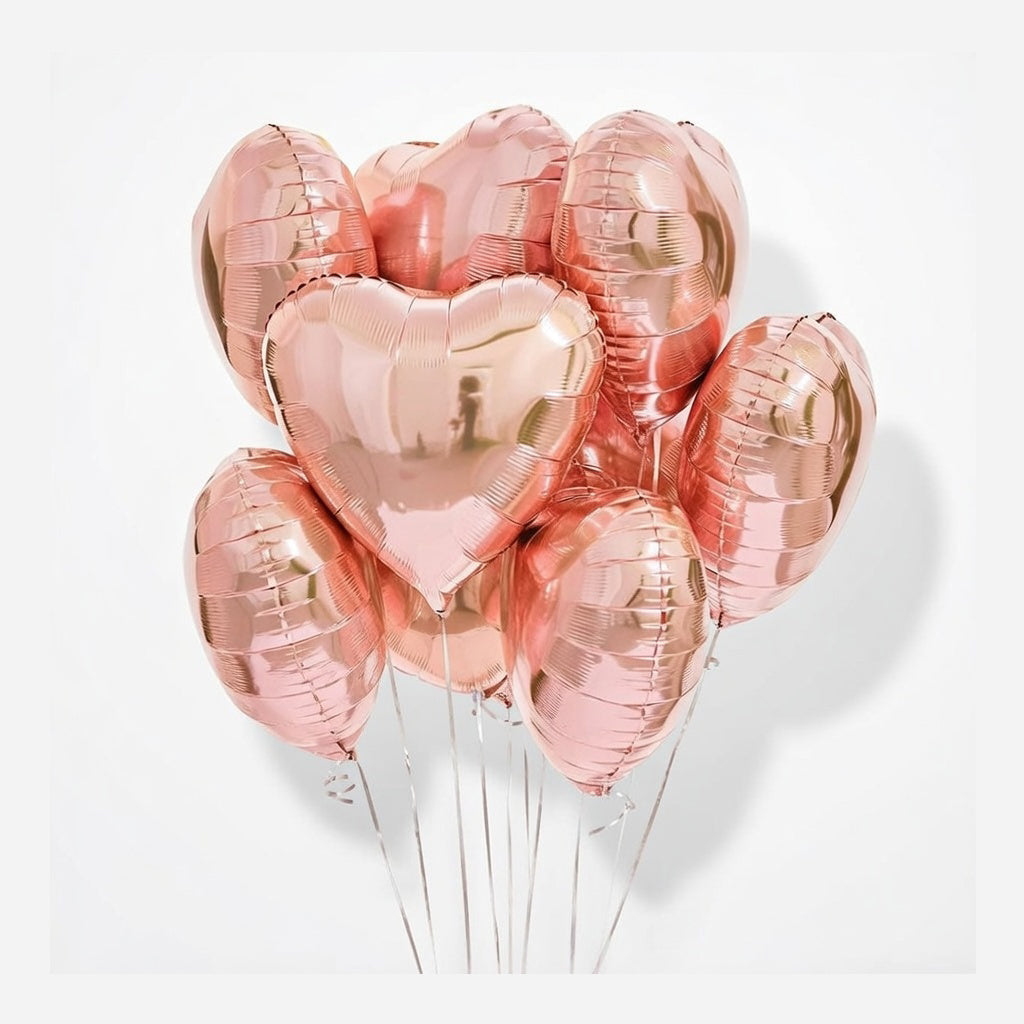 Balony z helem foliowe w kształcie serca
