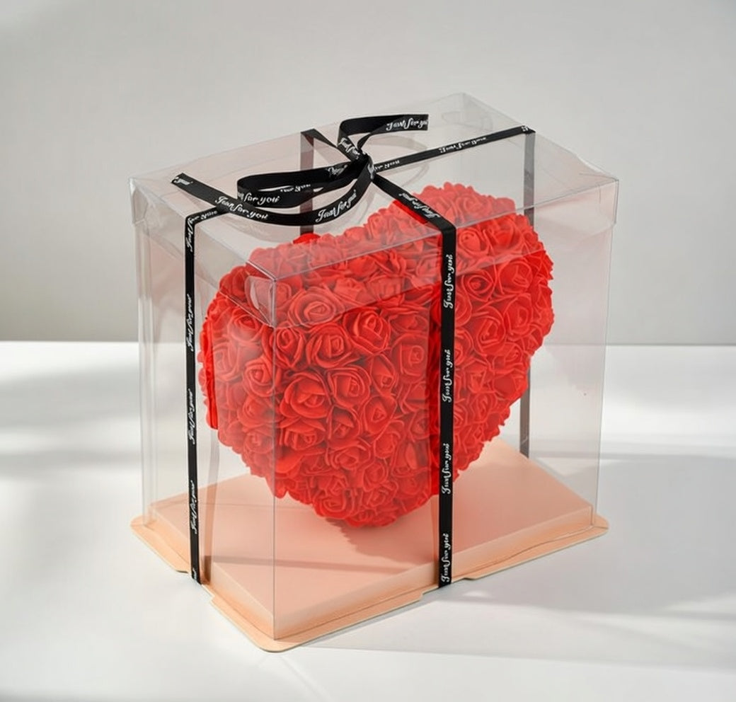 Serce z róż XXL w opakowaniu prezentowym (czerwone)