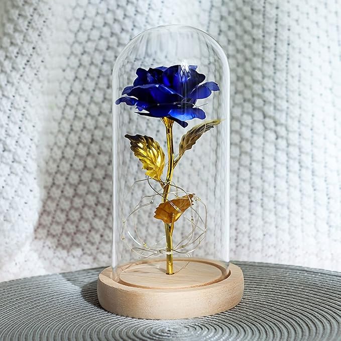 Róża pod kloszem - niebieska (chabrowa)