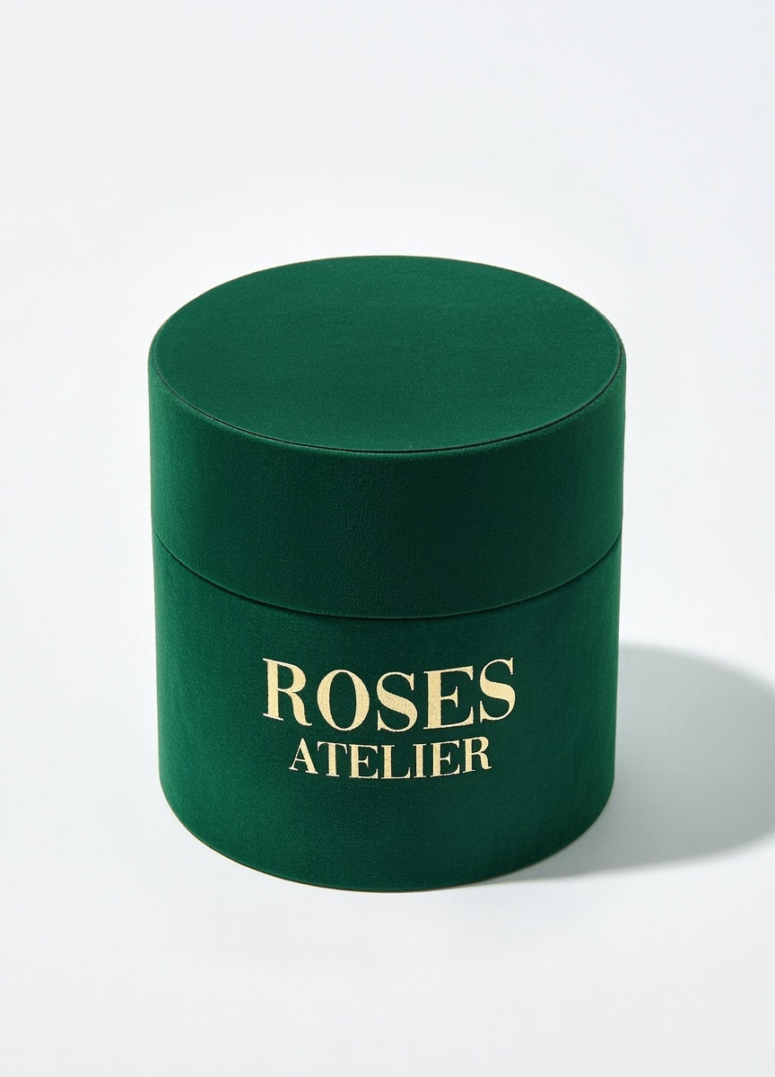 Pudełko średnie zielone - flower box - wieczne róże