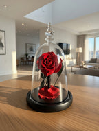Prawdziwa wieczna róża pod szklaną kopułą XXL 